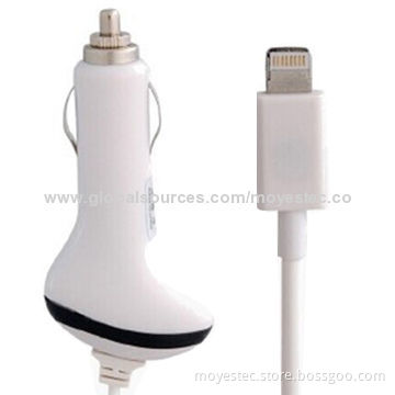 Portable 5V/1A car charger for iPhone 5 with CE mark